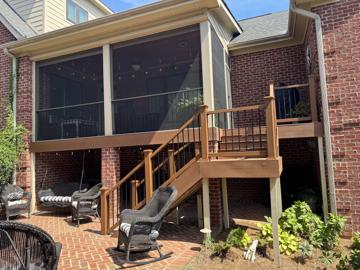 Screened porch and stairs