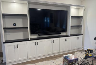 Custom white entertainment built-ins